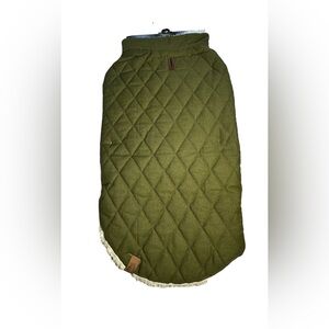 Tulluride Dog Coat Green Quilted Fur Lined XL Extra Large 21 inches Long NEW